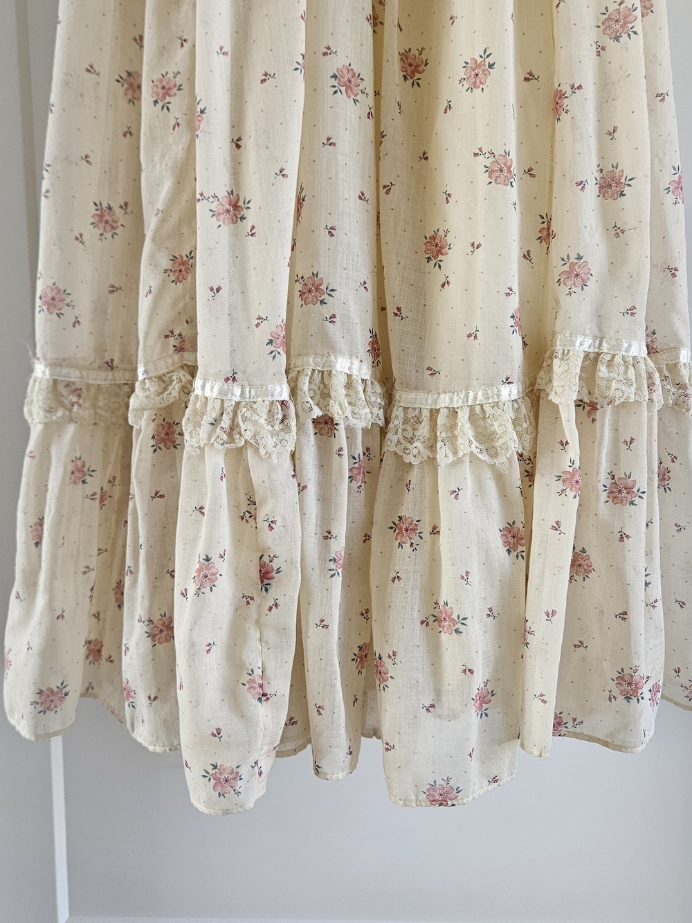 Vtg 70s Shamash & Yofi Prairie Maxi Dress - Gunne Sax Style Size 11 Cottagecore - Picture 3 of 14